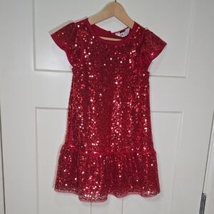 H&M Full Sequin Holiday Christmas Short Sleeve Dress